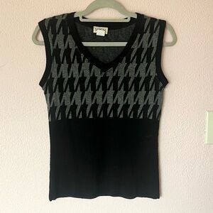 Vintage 90s Y2K 2000s houndstooth sweater vest